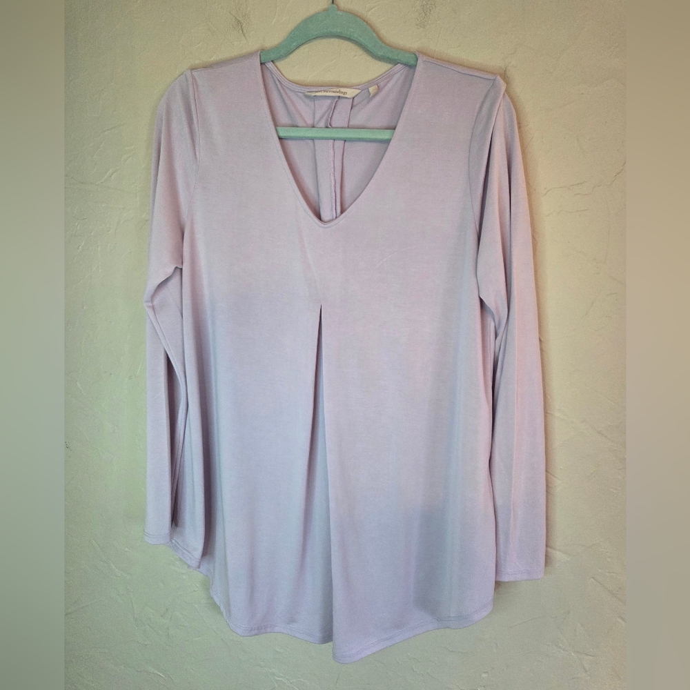 Soft Surroundings Light Purple Long Sleeve Tunic Top Size M
